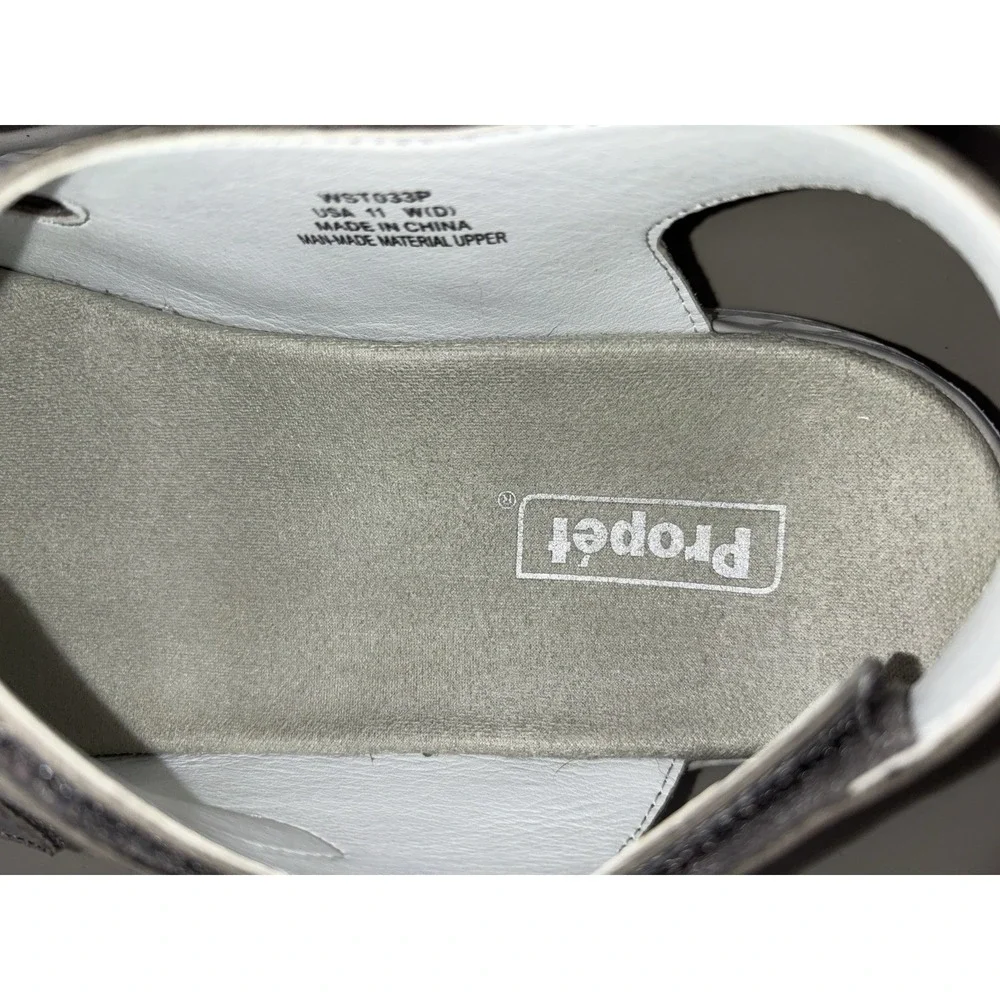 Propet Travelactiv Scottsdale Sandal‎ Women's 11 Wide Grey Hook Loop Adjustable
